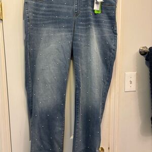 Lane Bryant NWT Blue Embellished Women's Jeans size 20